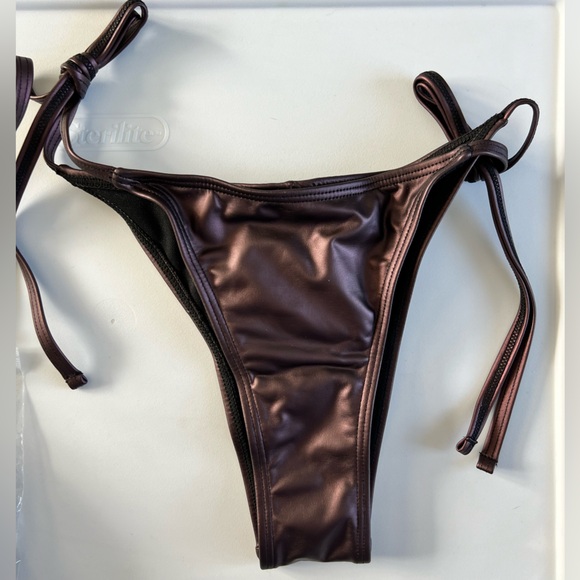 Chic Plum Halter Side Tie Scrunch Bikini Set - Picture 5 of 13